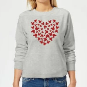 Image of Disney Mickey Mouse Heart Silhouette Womens Sweatshirt - Grey - S
