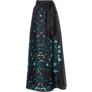 Image of Issa Star Border Print Ma Black 8 - Black