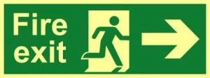 Image of Fire Exit (Man Arrow Right) Sign FlxbleS/ALum.Brd