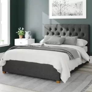 Image of Aspire Olivier Twill Kingsize Ottoman Bedframe - Charcoal