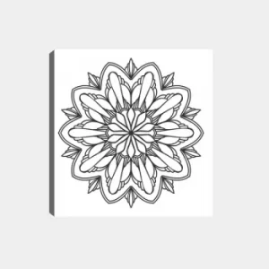 Image of MANDALA62 White Black Decorative Canvas Painting