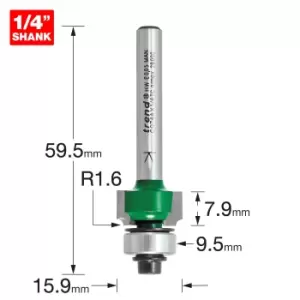 Image of Trend CraftPro Bearing Guided Round Over and Ovolo Router Cutter 15.9mm 7.9MM 1/4"
