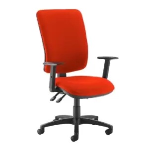 Image of Dams MTO Senza Extra High Back Operator Chair with Adjustable Arms - Lombok Gree