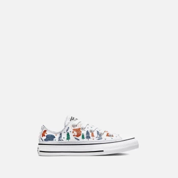 Image of Converse Kids Chuck Taylor Explorer Print Trainers - White Midnight Navy - UK 11 Kids