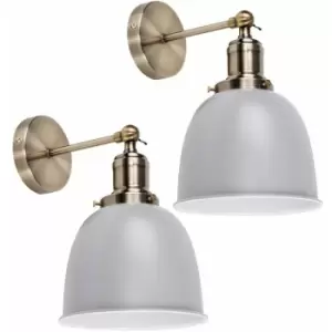 Image of Minisun - 2 x Adjustable Knuckle Joint Wall Lights - Grey