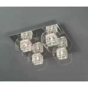 Image of Impex Avignon 4 Light Flush Ceiling Light Chrome Crystal