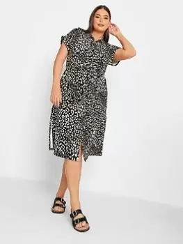 Image of Yours Split Hem Shirt Dress, Black, Size 18, Women