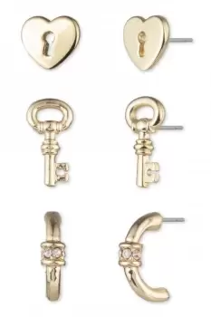 Image of Lauren Ralph Lauren Key Lock Trio Earrings 60572747-5ZU