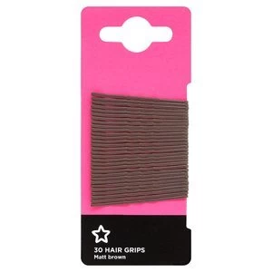 Image of Superdrug 4.5cm Hair Grips Matt Brown x 30
