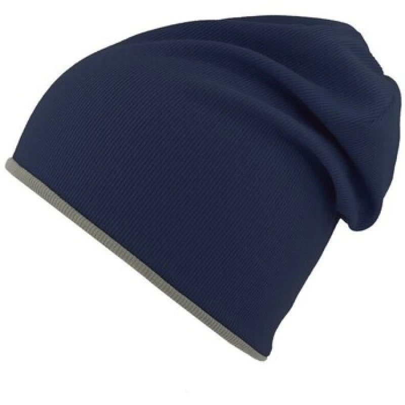 Image of Atlantis Atlantis Extreme Reversible Jersey Slouch Beanie in Navy Navy One Size Unisex 5059000120770