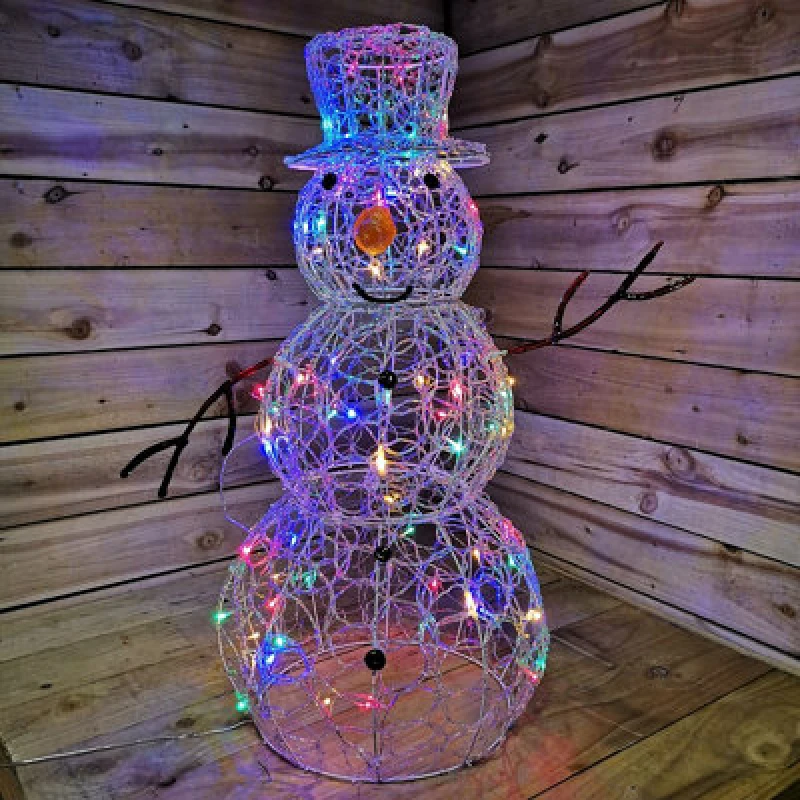 Image of Samuel Alexander Premier 90Cm Lit Soft Acrylic Christmas Snowman With 80 Multi Led