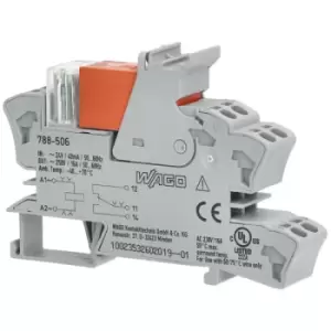 Image of WAGO 788-506 24VAC 16A SPDT-CO DIN Rail Mountable Relay Module