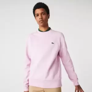 Image of Mens Lacoste Organic Brushed Cotton Sweatshirt Size 4 - M Pink