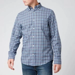 Image of Gant Mens Tartan Shirt - Pacific Blue - M