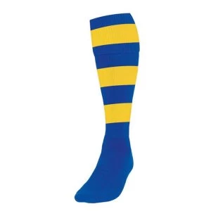 Image of Precision Hooped Football Socks Mens Royal/Yellow