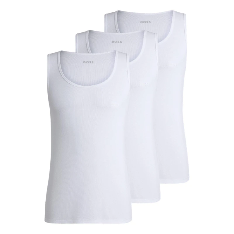 Image of Boss Boss Tanktop3p Ribclassic 10271762 - White White S