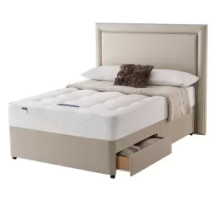 Image of Silentnight Miracoil Ortho 90cm 2 Drawer Divan Bed Set Sandstone No Headboard