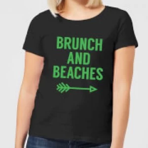 Image of Brunch and Beaches Womens T-Shirt - Black - 5XL