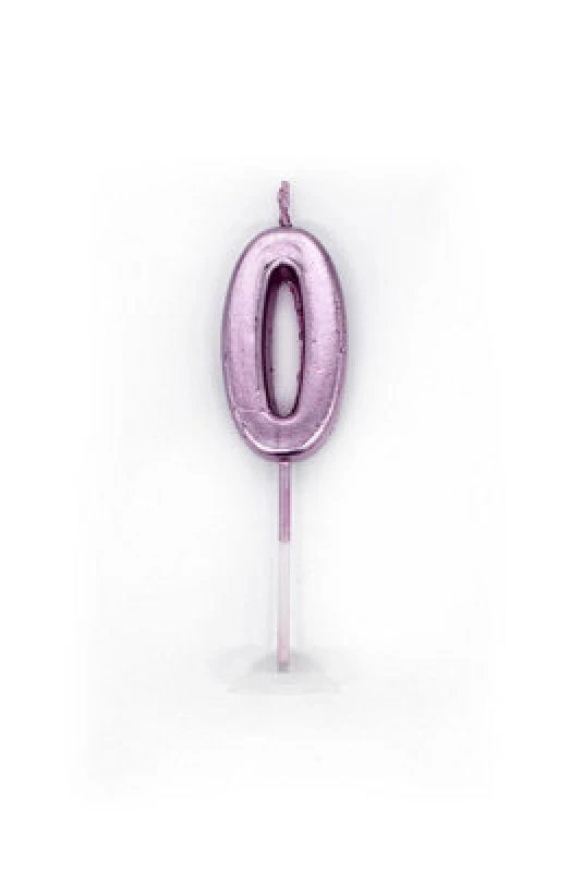 Image of Shatchi Number Candle Pink 0 Candle Birthday Anniversary Party Cake Decorations Topper Pink unisex