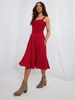 Image of Joe Browns Yasmine Jersey Dress Red, Red, Size 14, Women