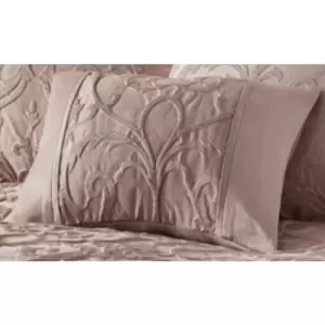 Image of Bentley Damask Boudoir Cushion Luxury Woven Jacquard 32x50cm Blush Dull Pink - Blush