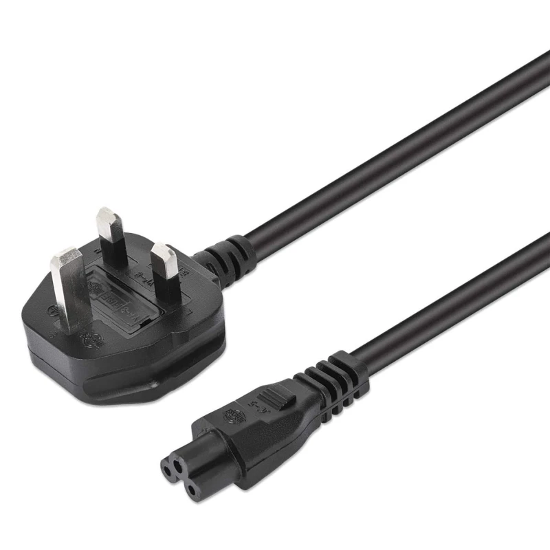 Image of Manhattan Mains Power Cord/Cable. UK 3-pin plug to C5 Female (cloverle