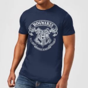 Image of Harry Potter Hogwarts Crest Mens T-Shirt - Navy - L
