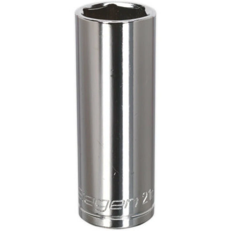 Image of Loops 21mm Chrome Plated Deep Drive Socket - 1/2" Square Drive High Grade Carbon Steel Metallics