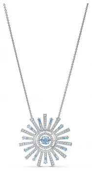 Image of Swarovski Sunshine Necklace Rhodium Plated Blue Jewellery