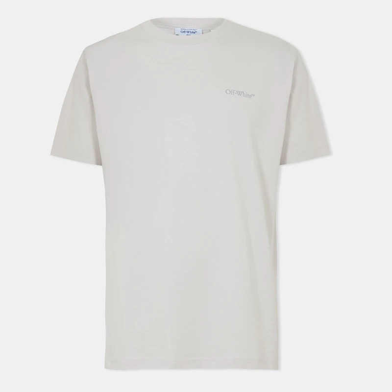 Image of Off White Mens Bookish Slim T-Shirt Stone/Anthrc male XS