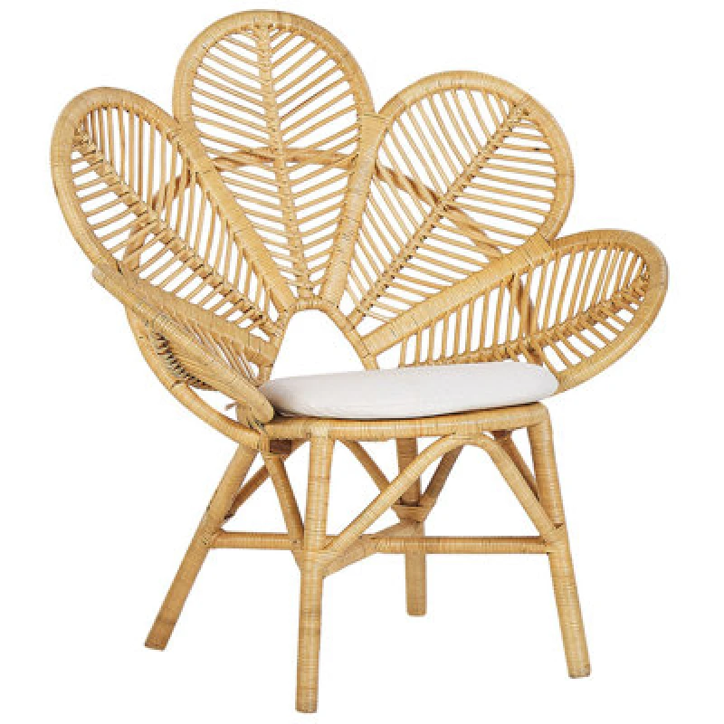 Image of Beliani Peacock Chair Florentine Rattan Natural
