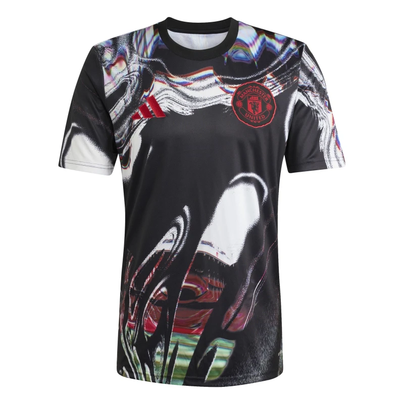 Image of adidas Mens adidas Manchester United Pre-Match Shirt 25/26 Black/White male S