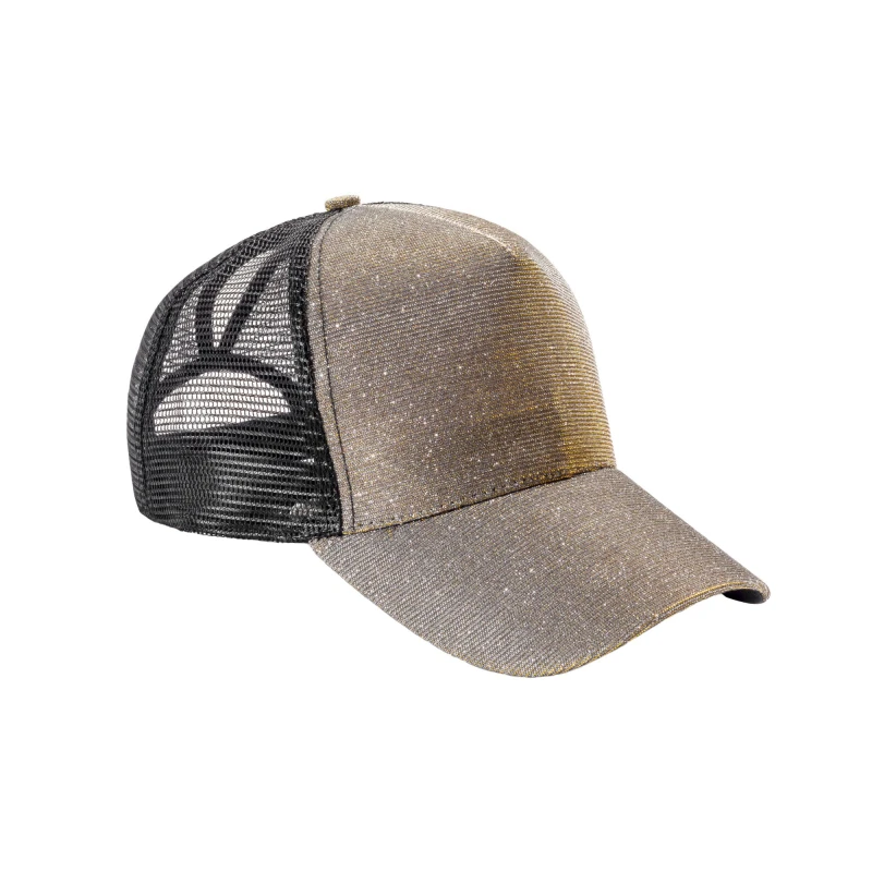 Image of Result Result Men New York Sparkle Trucker Cap in Gold Gold One Size Male 5063417941675