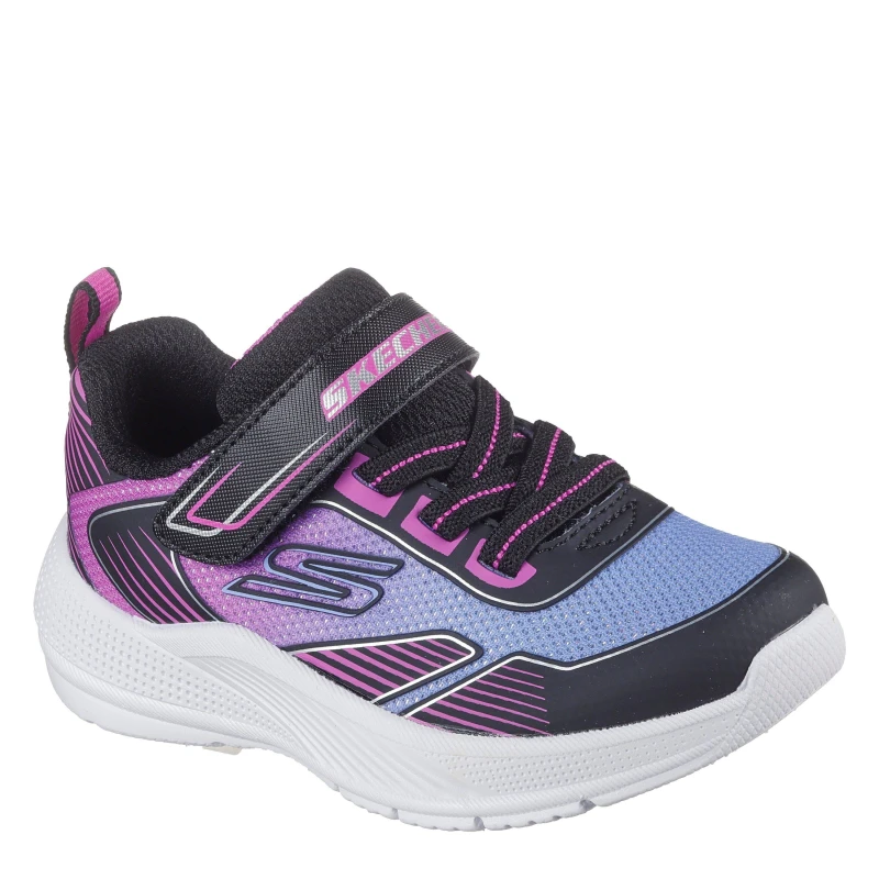 Image of Skechers Kids Gore And Strap Ombre Sparkle Mesh Microspec Runners Black/Pink female C5 (22)