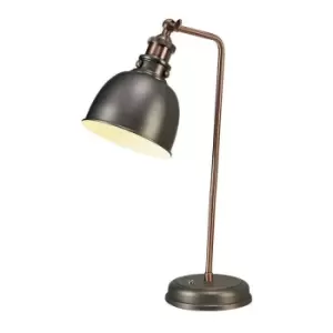 Image of Luminosa Lighting - Adjustable Table Task Lamp, 1 x E27, Antique Silver, Copper, White