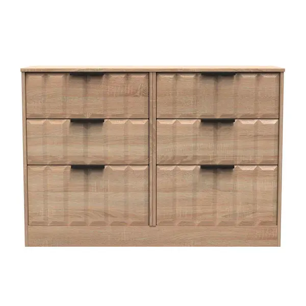 Image of Welcome Furniture Ready Assembled New York 6 Drawer Midi Chest In Bardolino Oak NYC015BOBO