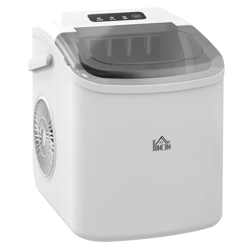 Image of HOMCOM Homcom - Ice Maker w/ Ice Scoop Basket 12Kg in 24 Hrs 9 Cubes Ready in 6-12Mins Black 5056725399269