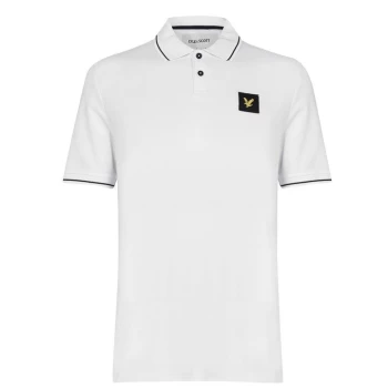 Image of Lyle and Scott Patch Logo Polo Shirt - White