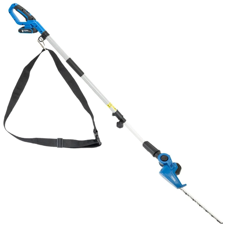 Image of Hyundai 20V 450mm Cordless Long Reach Pole Hedge Trimmer, 2.6m Long Reach, 2.0Ah li-ion Battery & Charger