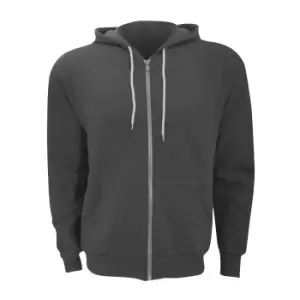 Image of Canvas Unixex Zip-up Polycotton Fleece Hooded Sweatshirt / Hoodie (XL) (Asphalt)