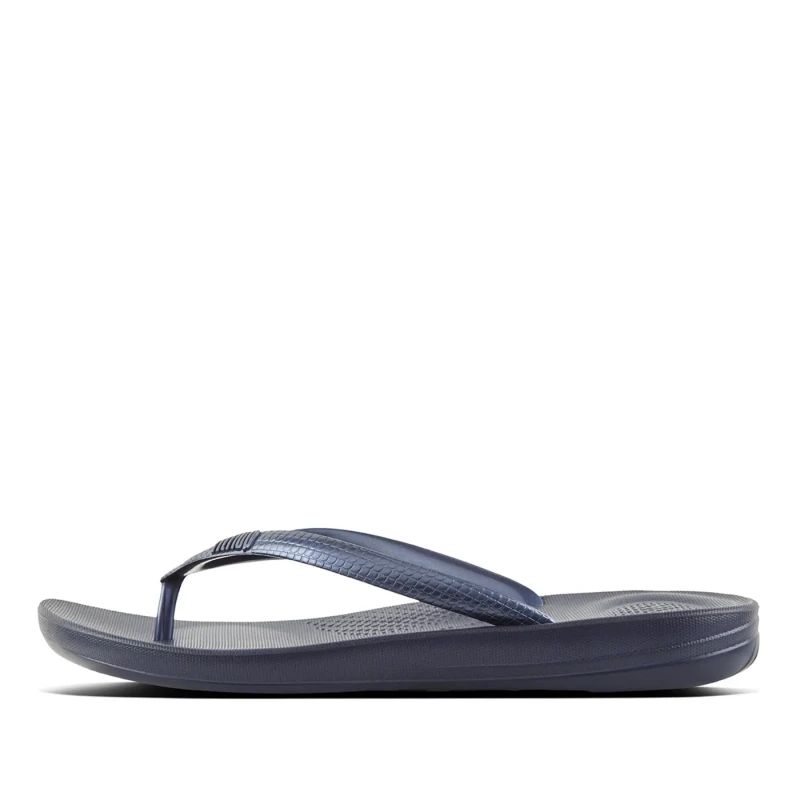 Image of FitFlop Iqushion Rubber Womens Flats Sandals - Midnight Navy - Size:UK 6