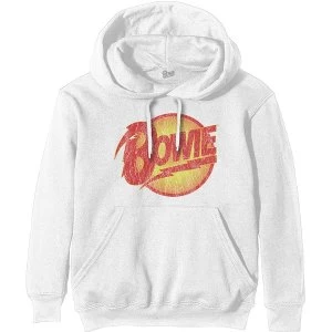 Image of David Bowie - Vintage Diamond Dogs Logo Unisex Medium Hoodie - White