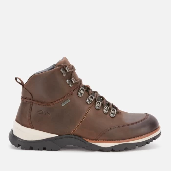 Image of Clarks Mens Topton Pine Goretex Hiking Style Boots - Dark Brown - UK 9