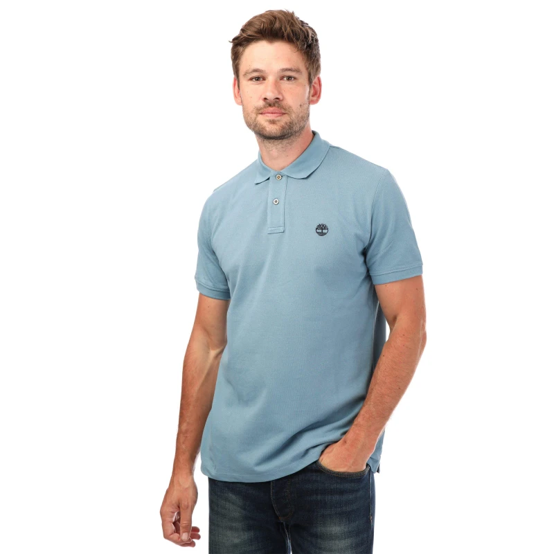 Image of Timberland Pique Short Sleeve Polo Short Sleeve Polos S Blue 30253118350