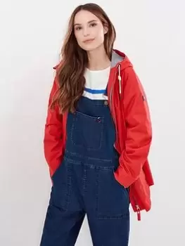 Image of Joules Shoreside Coastal Waterproof Jacket - Red, Size 10, Women