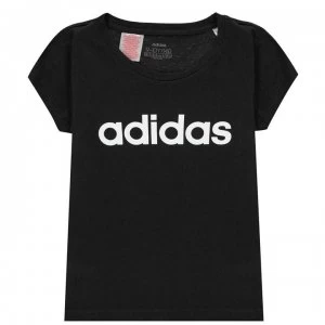 Image of adidas Girls Essentials Linear T-Shirt - Black/White