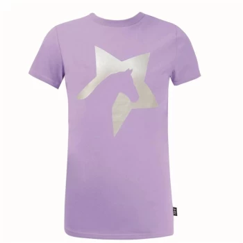 Image of Hy Fashion Girls Zeddy Glitter T Shirt - Purple