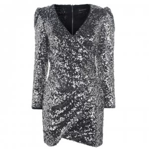 Image of Bardot Sequin Party Dress - Silver