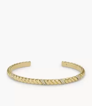 Image of Fossil Women Vintage Twist Gold-Tone Stainless Steel Cuff Bracelet