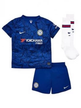 Image of Boys, Nike Chelsea 2019/20 Little Kids Home Football Kit - Blue, Size XS (3-4 Years)